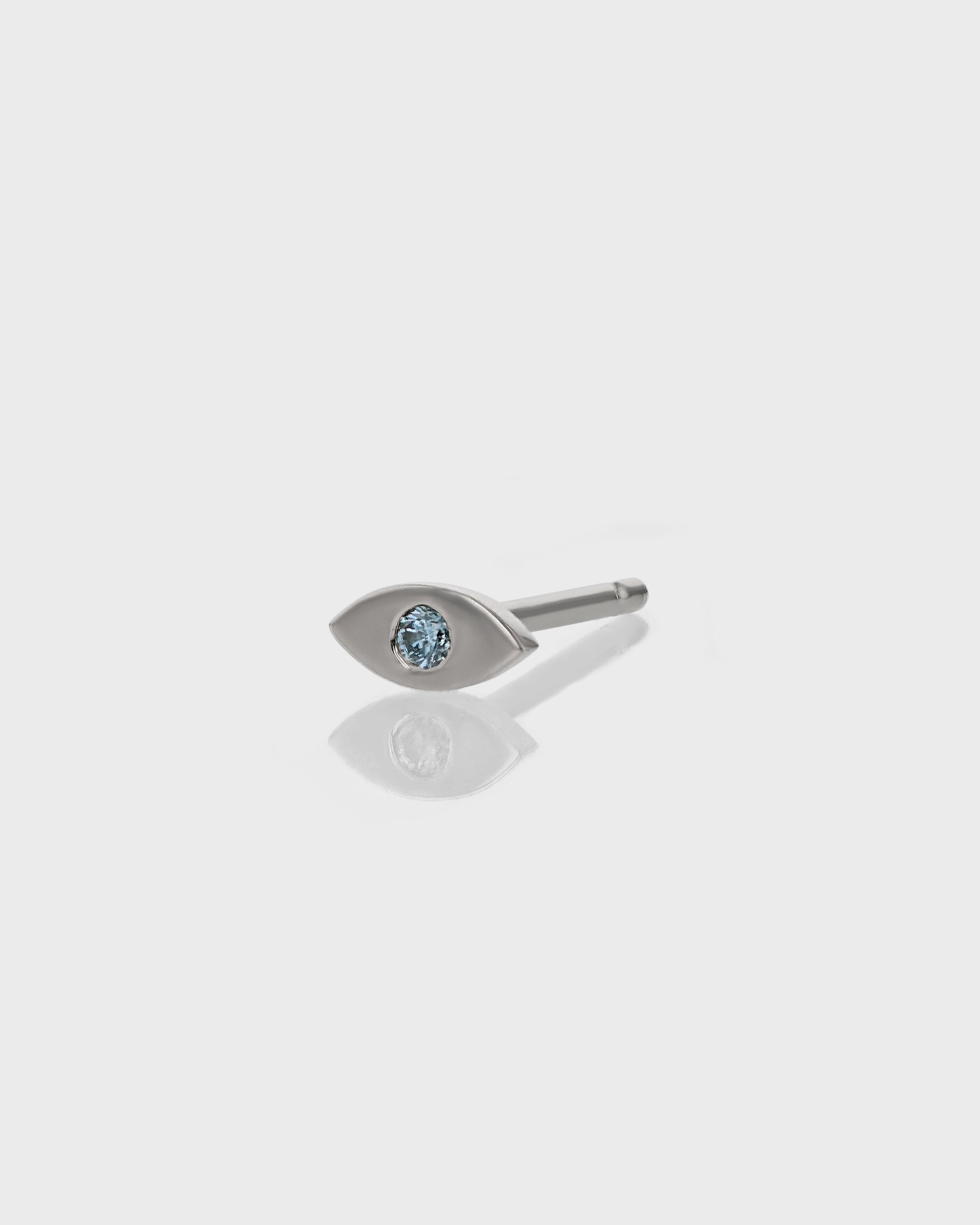 Mystic Blue Topaz Evil Eye Stud Earrings