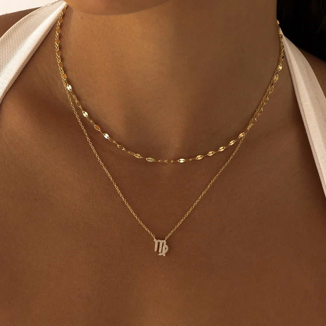 Virgo Charm Necklace with 0.1 TCW Round Lab-Grown Diamonds