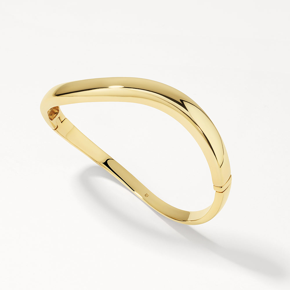 Elegant Gold Wave Bangle Bracelet