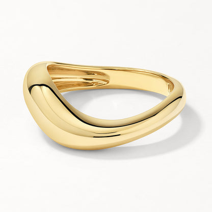 Elegant Wave Gold Wedding Band 4