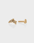 Load image into Gallery viewer, 0.03 TCW Round Lab Grown Diamond Gold Whaletail Stud Earrings
