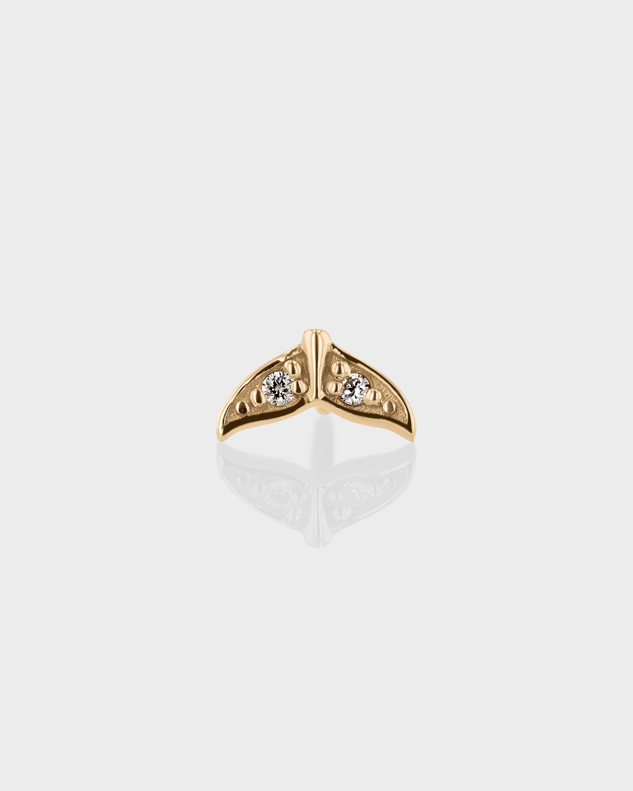 0.03 TCW Round Lab Grown Diamond Gold Whaletail Stud Earrings