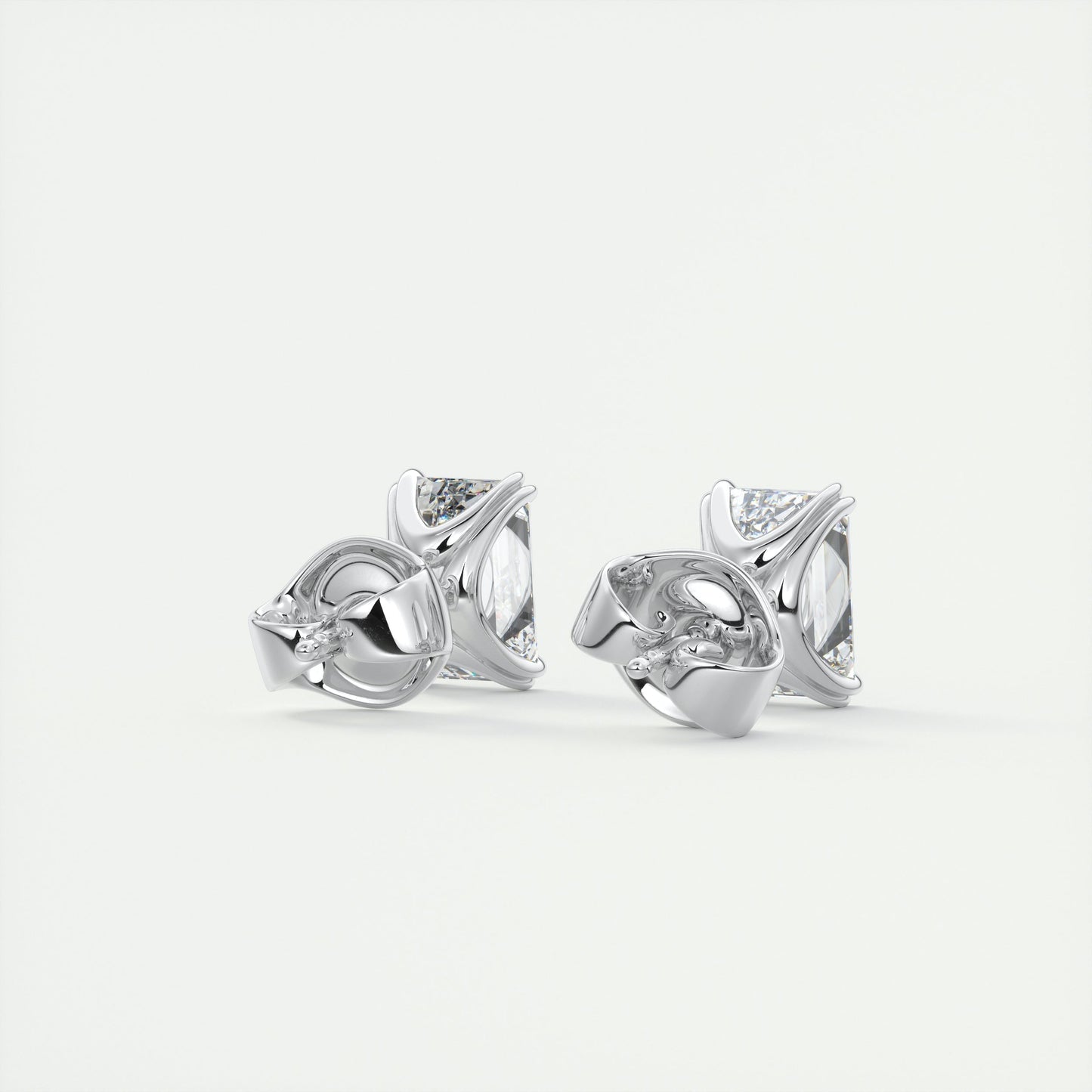 1.0 TCW Emerald Cut Lab Grown Diamond Solitaire Stud Earrings 3