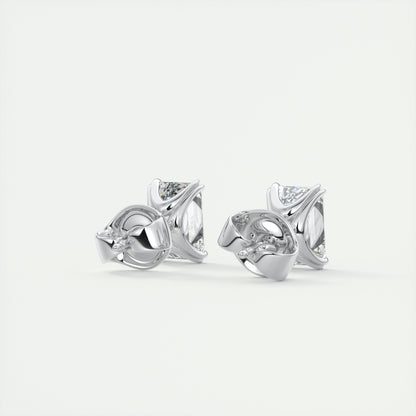 1.0 TCW Emerald Cut Lab Grown Diamond Solitaire Stud Earrings 3