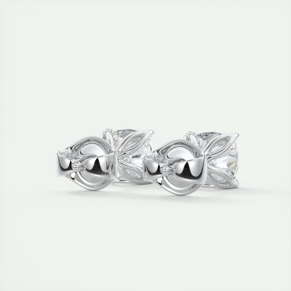 1.0 TCW Round Lab Grown Diamond Solitaire Studs 3