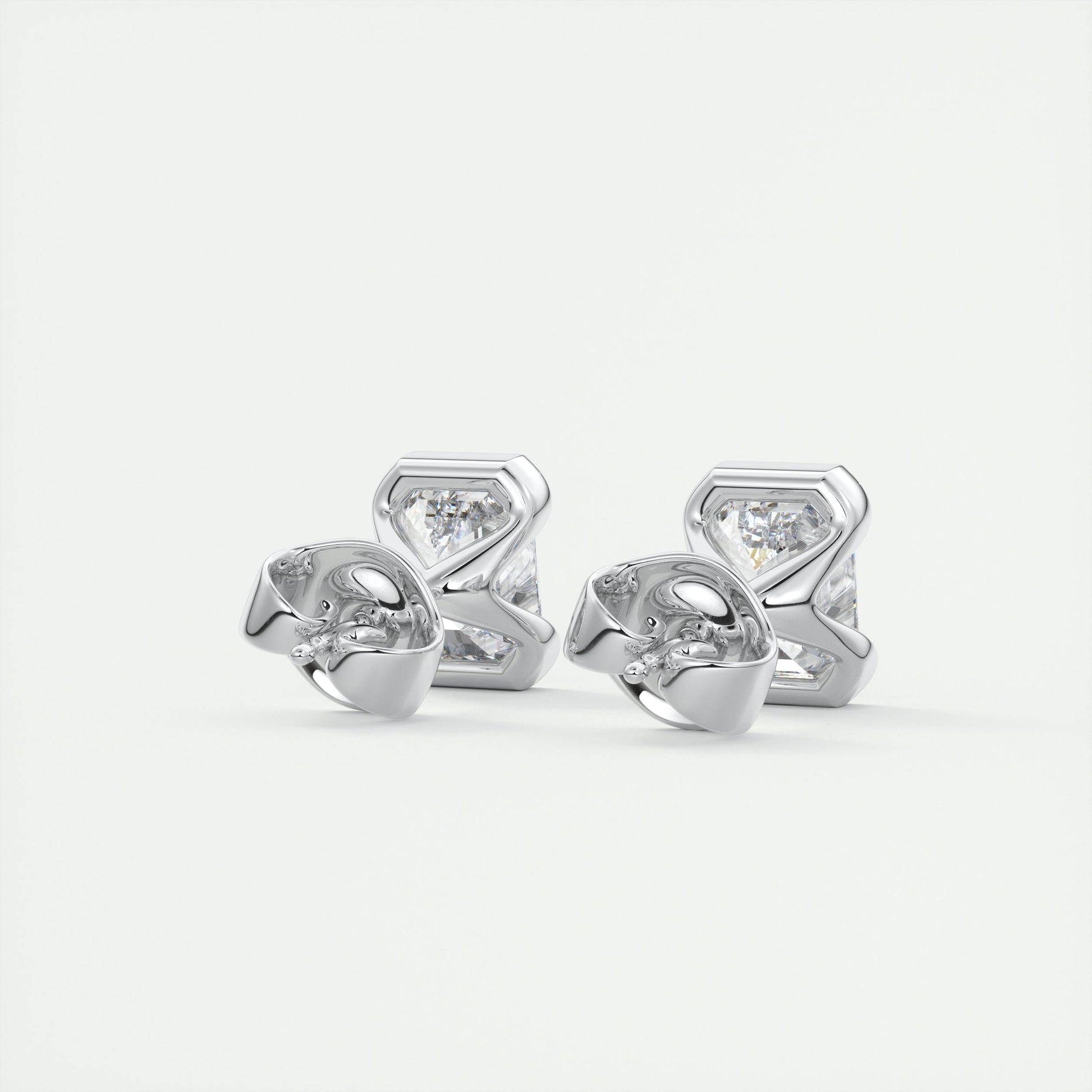 1.0 Carat Emerald-Cut Lab Grown Diamond Solitaire Earrings 3