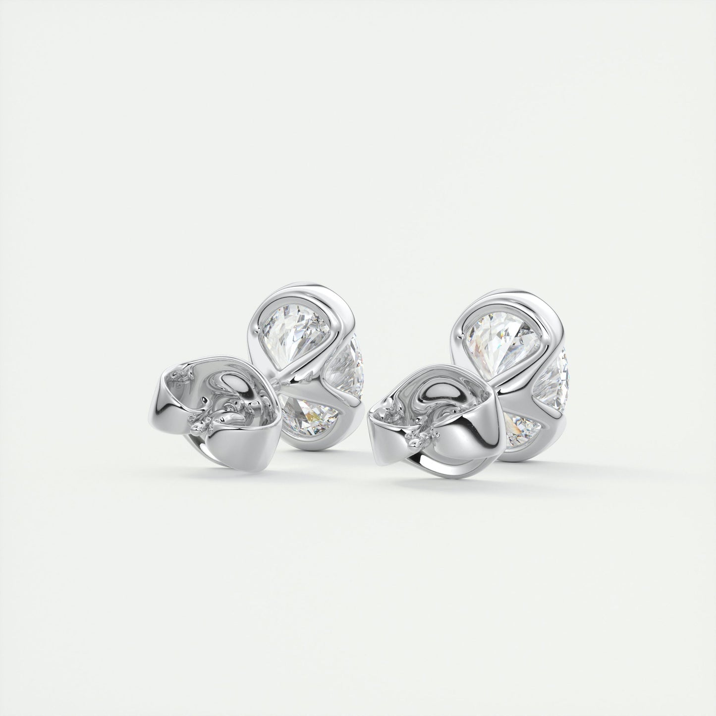 1.0 TCW Oval Lab Grown Diamond Solitaire Studs 3