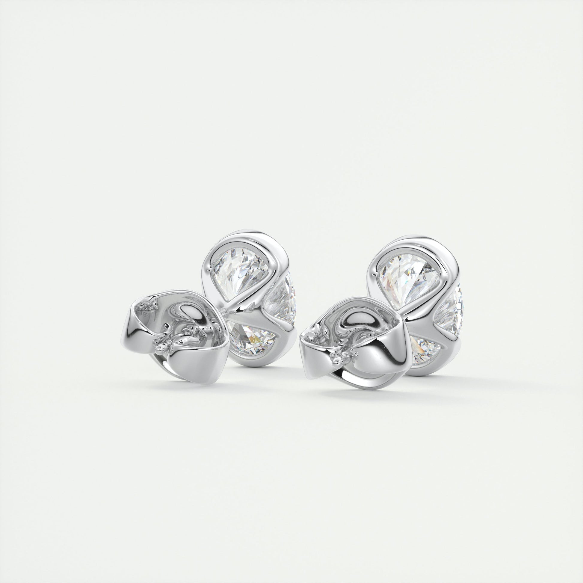 1.0 TCW Oval Lab Grown Diamond Solitaire Studs 3