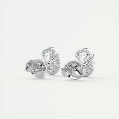 1.0 TCW Oval Lab Grown Diamond Solitaire Studs 3