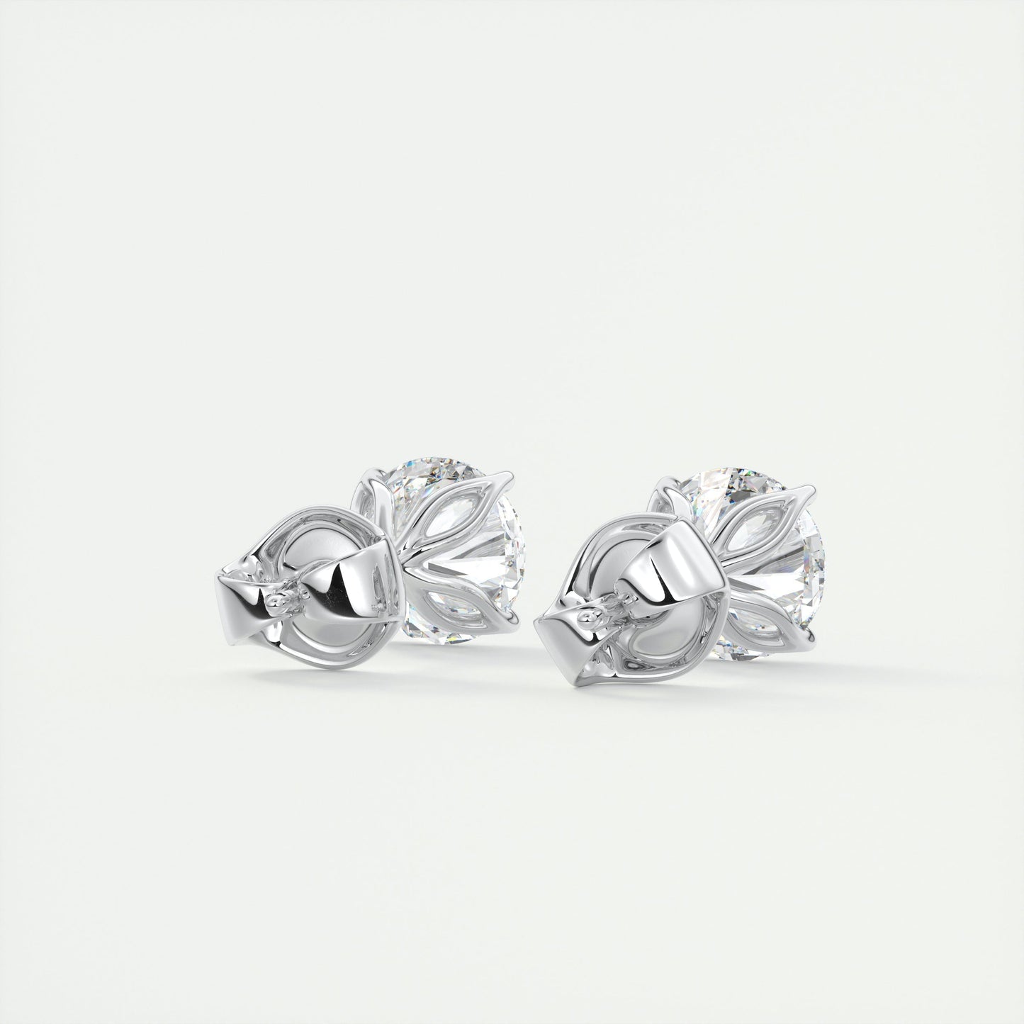 1.0 TCW Round Lab Grown Diamond Solitaire Studs 3