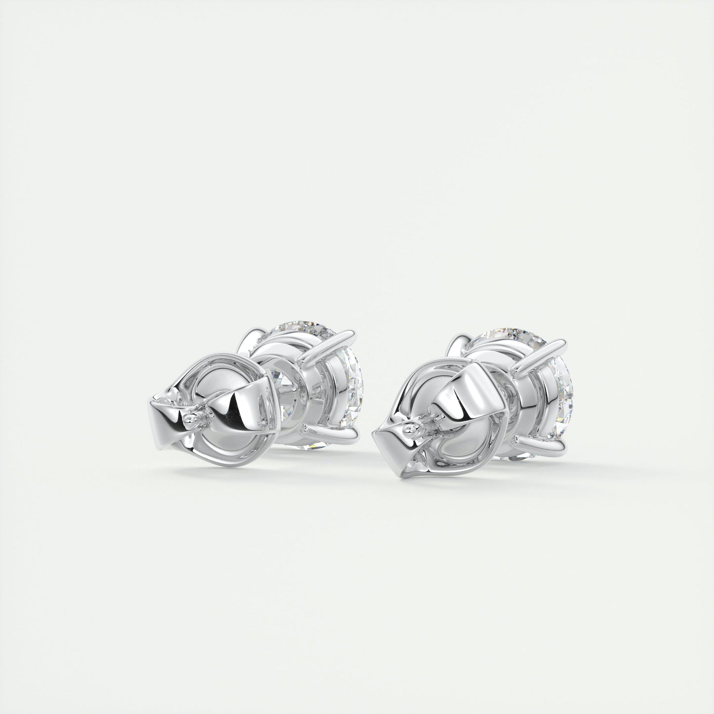 1.0 TCW Round Lab Grown Diamond Solitaire Stud Earrings 4