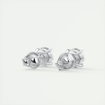 1.0 TCW Round Lab Grown Diamond Solitaire Stud Earrings 4