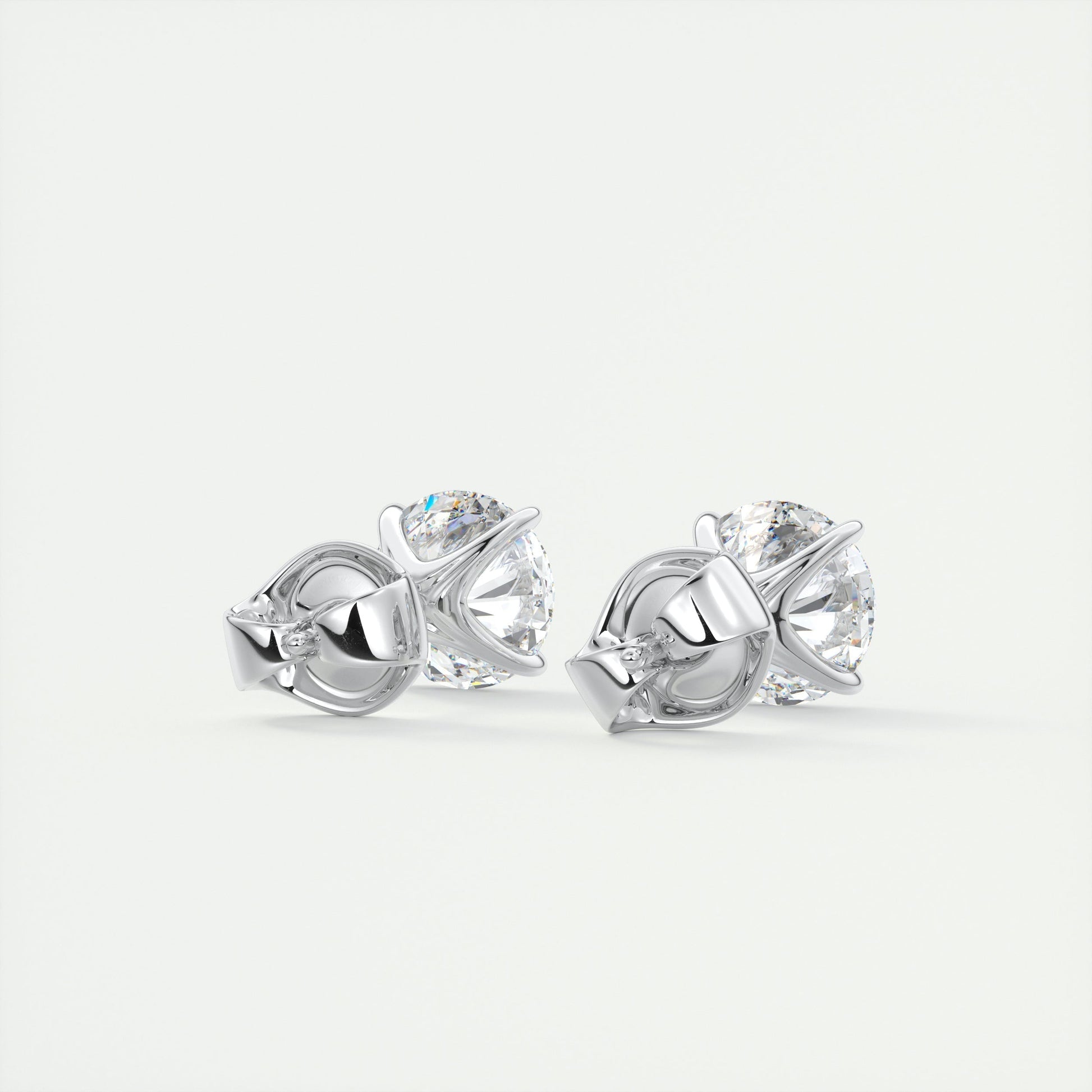 1.0 TCW Round Lab Grown Diamond Solitaire Studs 2