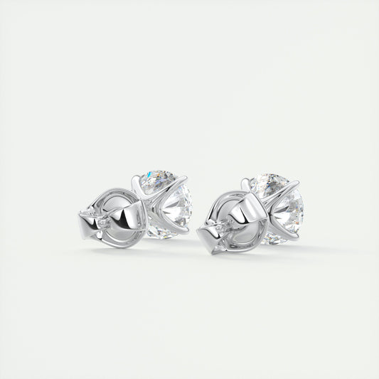 1.0 TCW Round Lab Grown Diamond Solitaire Studs