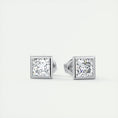 Load image into Gallery viewer, 1.0 TCW Princess Lab Grown Diamond Solitaire Studs 1
