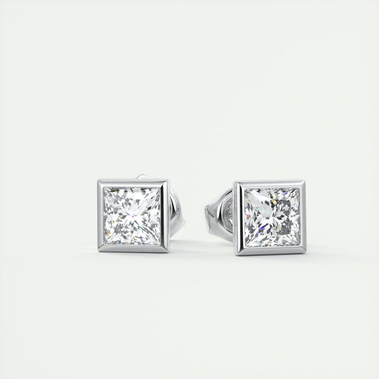 1.0 TCW Princess Lab Grown Diamond Solitaire Studs