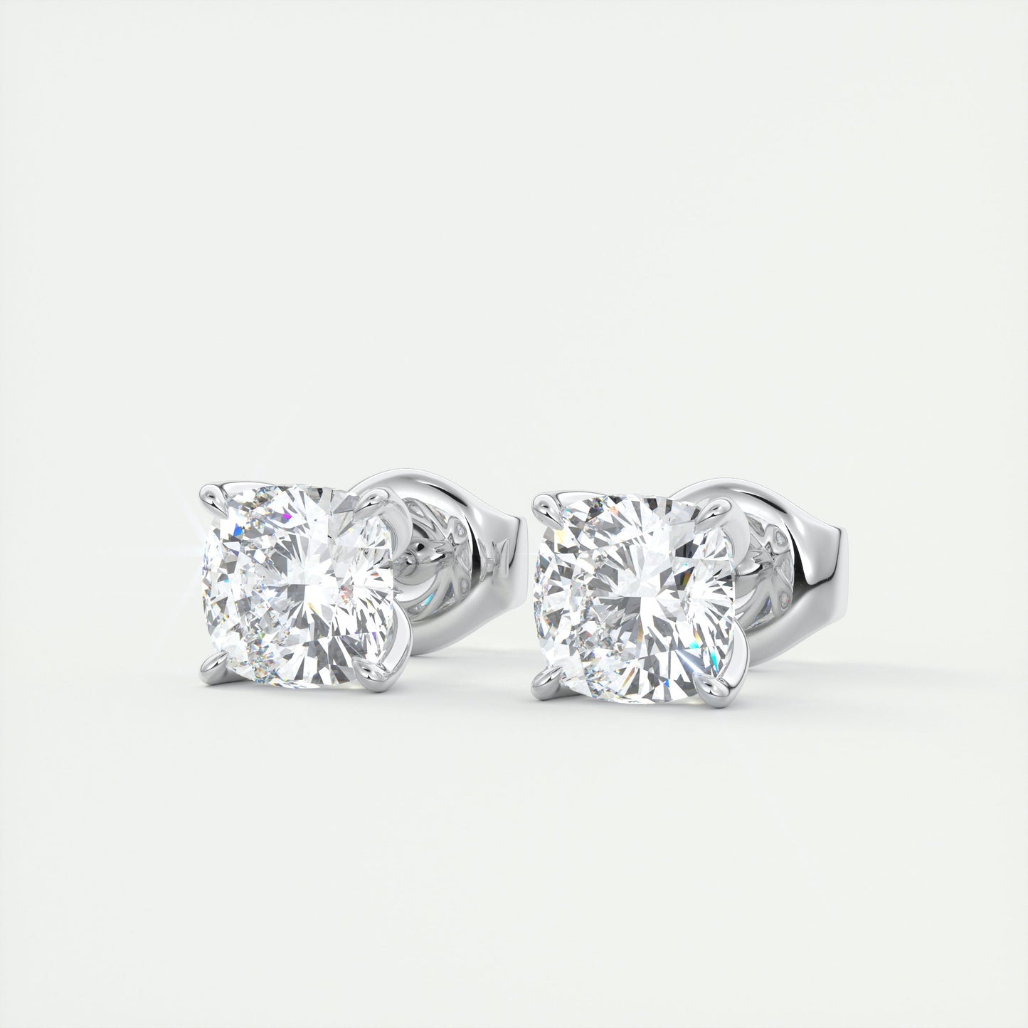 1.0 TCW Round Lab Grown Diamond Solitaire Studs 1