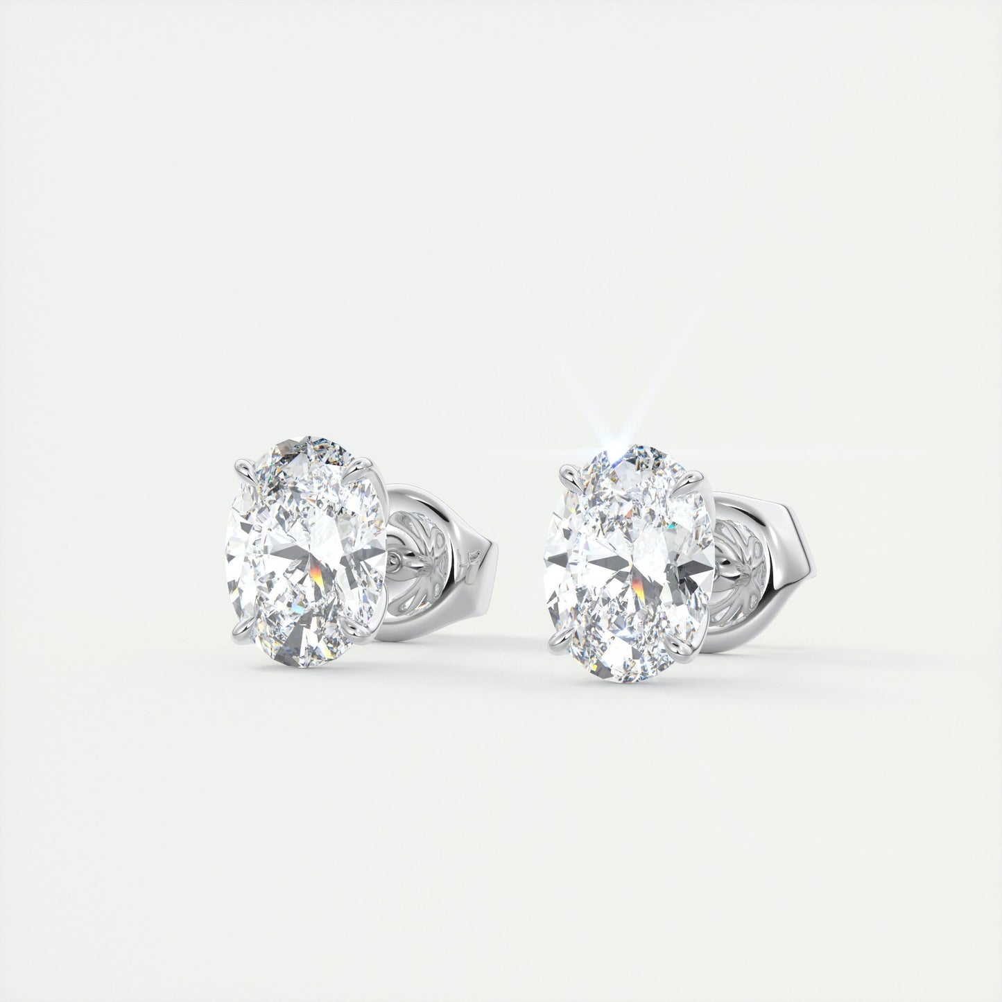 1.0 TCW Oval Lab-Grown Diamond Solitaire Earrings 2