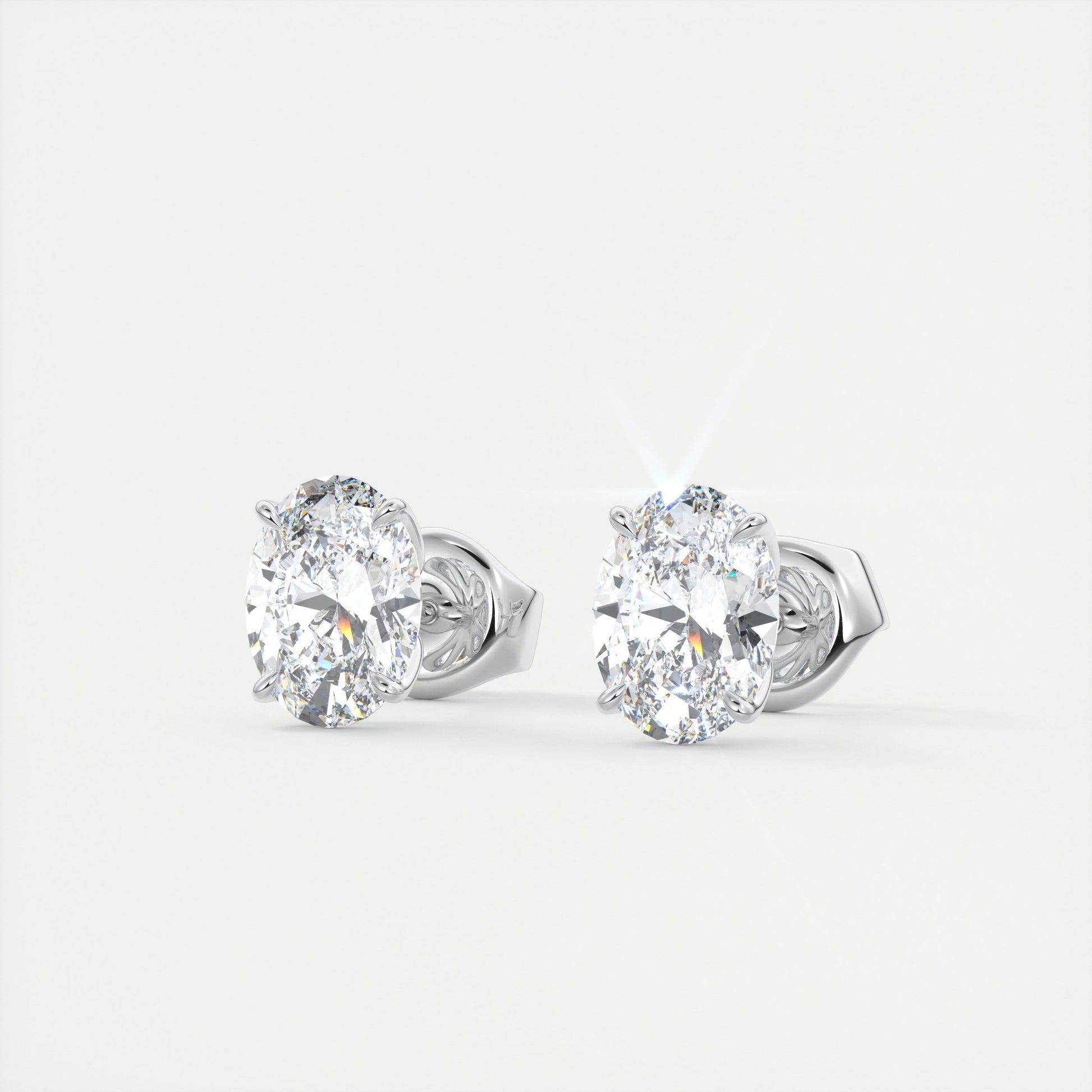 1.0 TCW Oval Lab-Grown Diamond Solitaire Earrings 2
