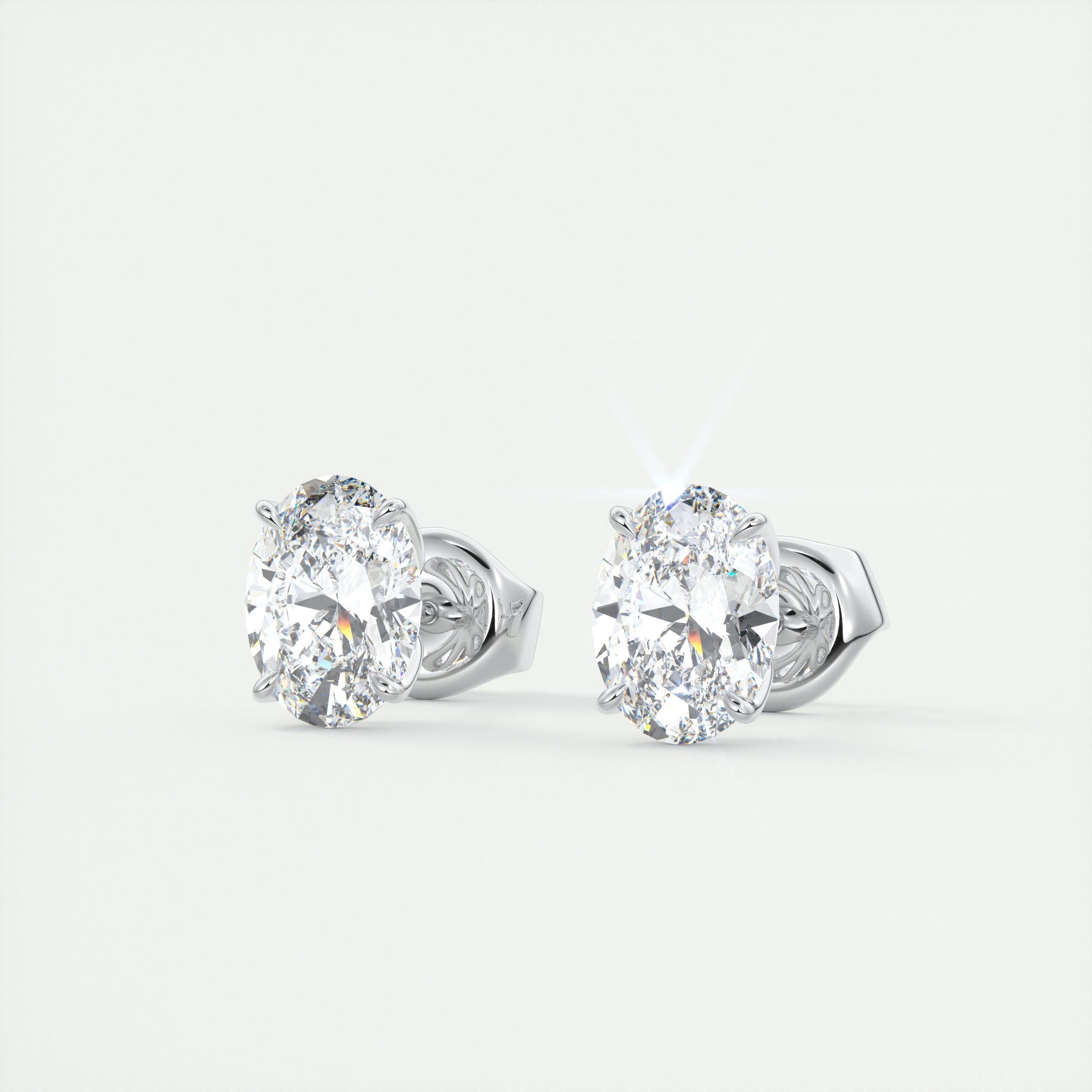 1.0 TCW Oval Lab-Grown Diamond Solitaire Earrings