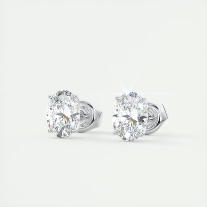 1.0 TCW Oval Lab-Grown Diamond Solitaire Earrings 2