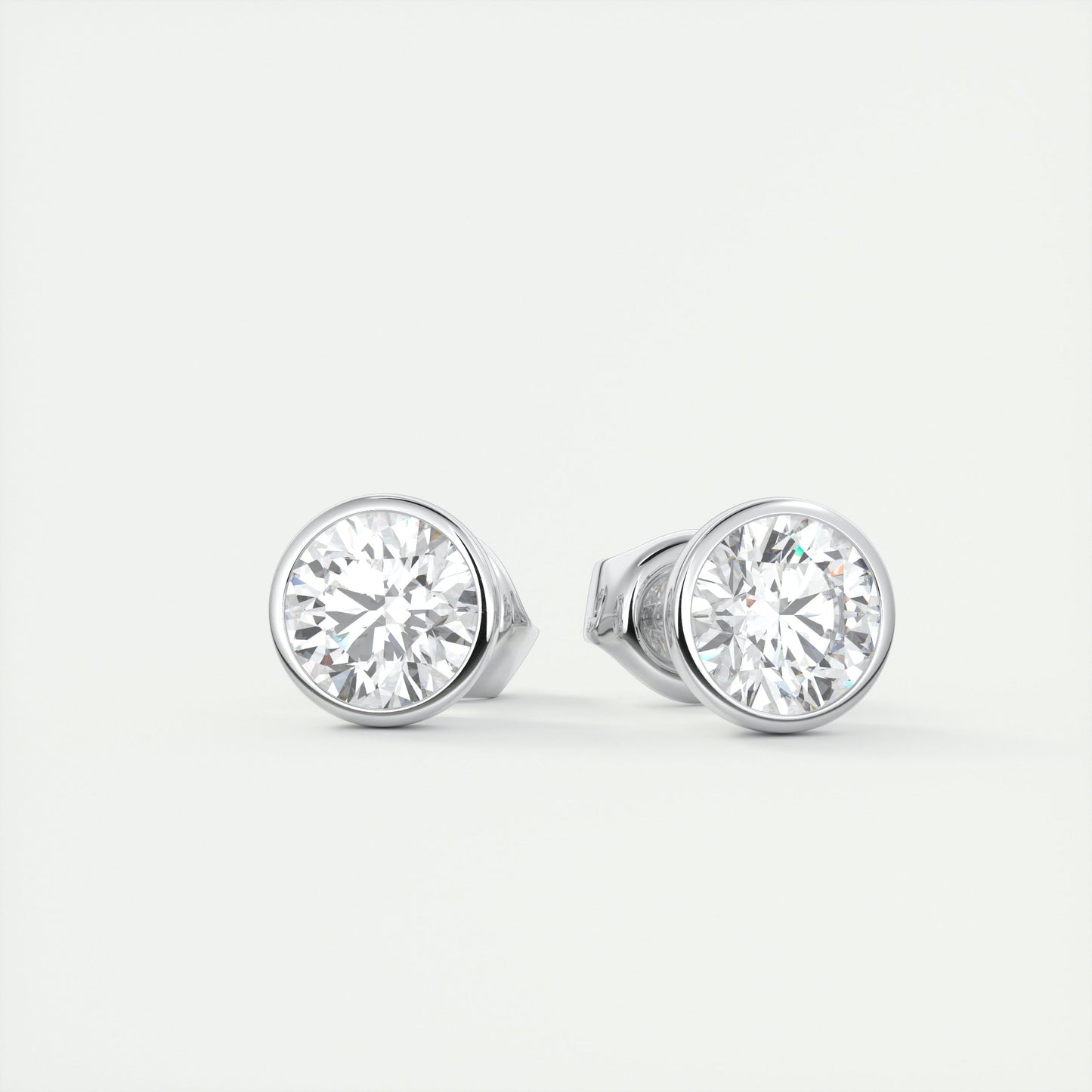 1.0 TCW Round Lab Grown Diamond Solitaire Studs 2