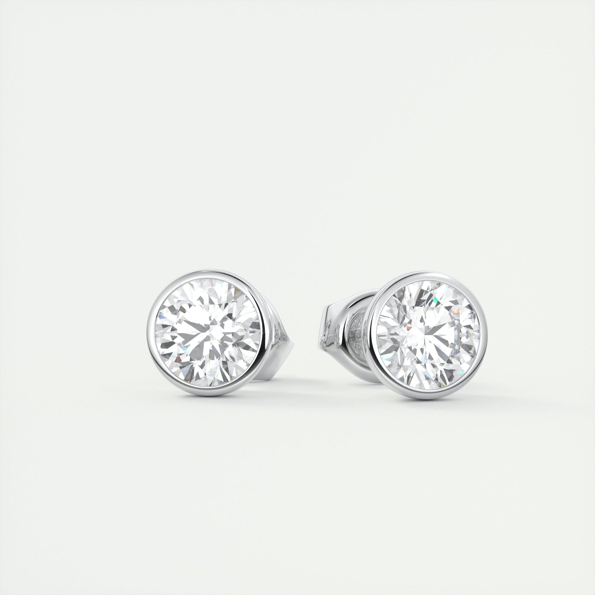 1.0 TCW Round Lab Grown Diamond Solitaire Studs 2