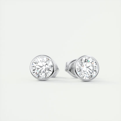 1.0 TCW Round Lab Grown Diamond Solitaire Studs 2