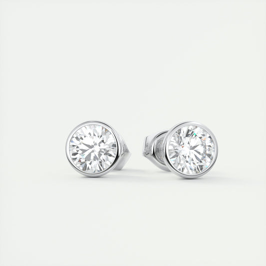 1.0 TCW Round Lab Grown Diamond Solitaire Studs