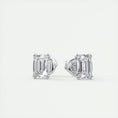 Load image into Gallery viewer, 1.0 TCW Emerald Cut Lab Grown Diamond Solitaire Stud Earrings
