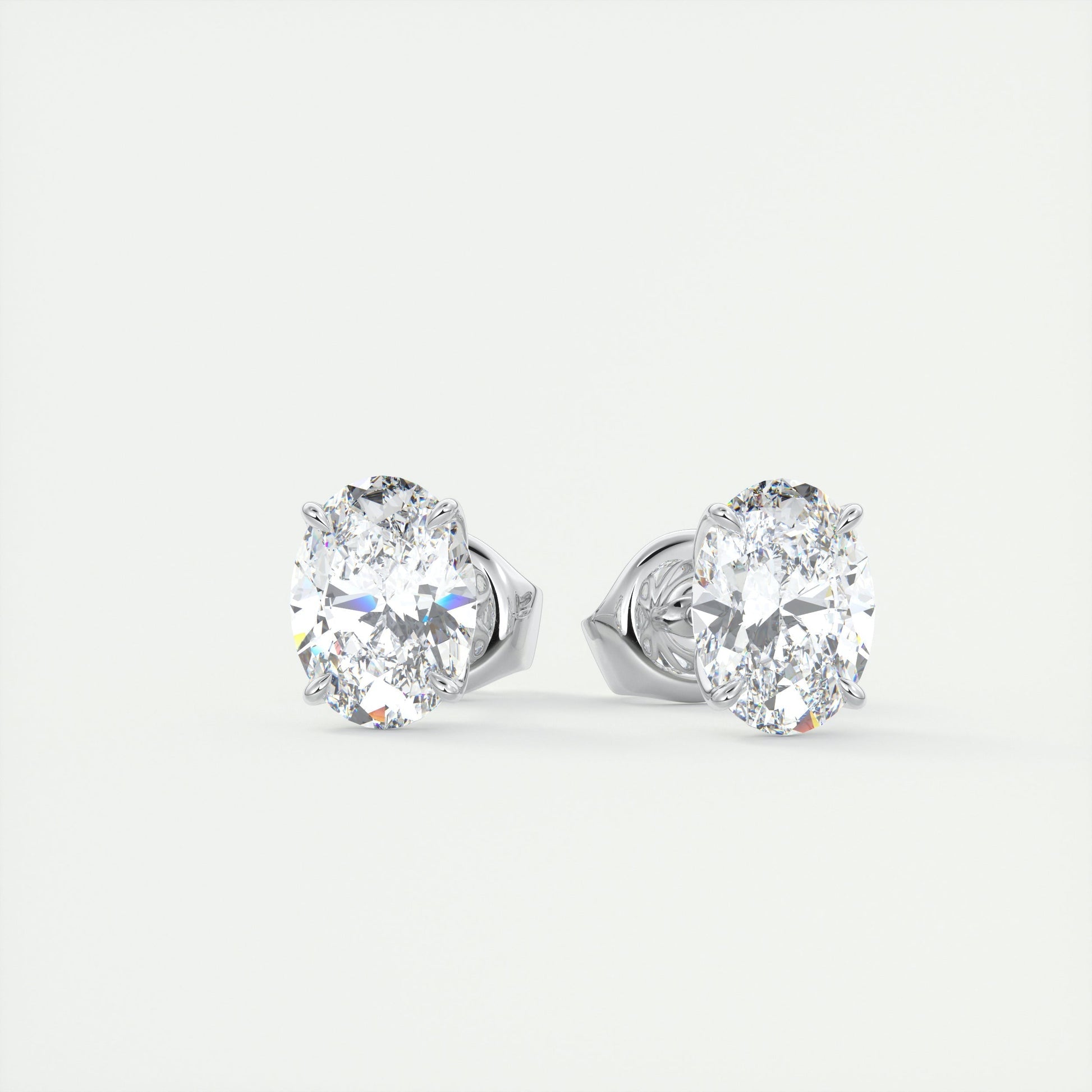 1.0 TCW Oval Lab-Grown Diamond Solitaire Earrings 1