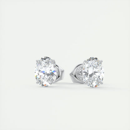 1.0 TCW Oval Lab-Grown Diamond Solitaire Earrings 1
