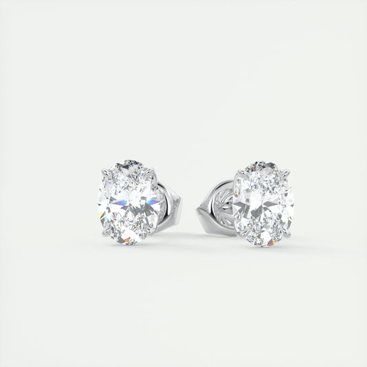 1.0 TCW Oval Lab-Grown Diamond Solitaire Earrings