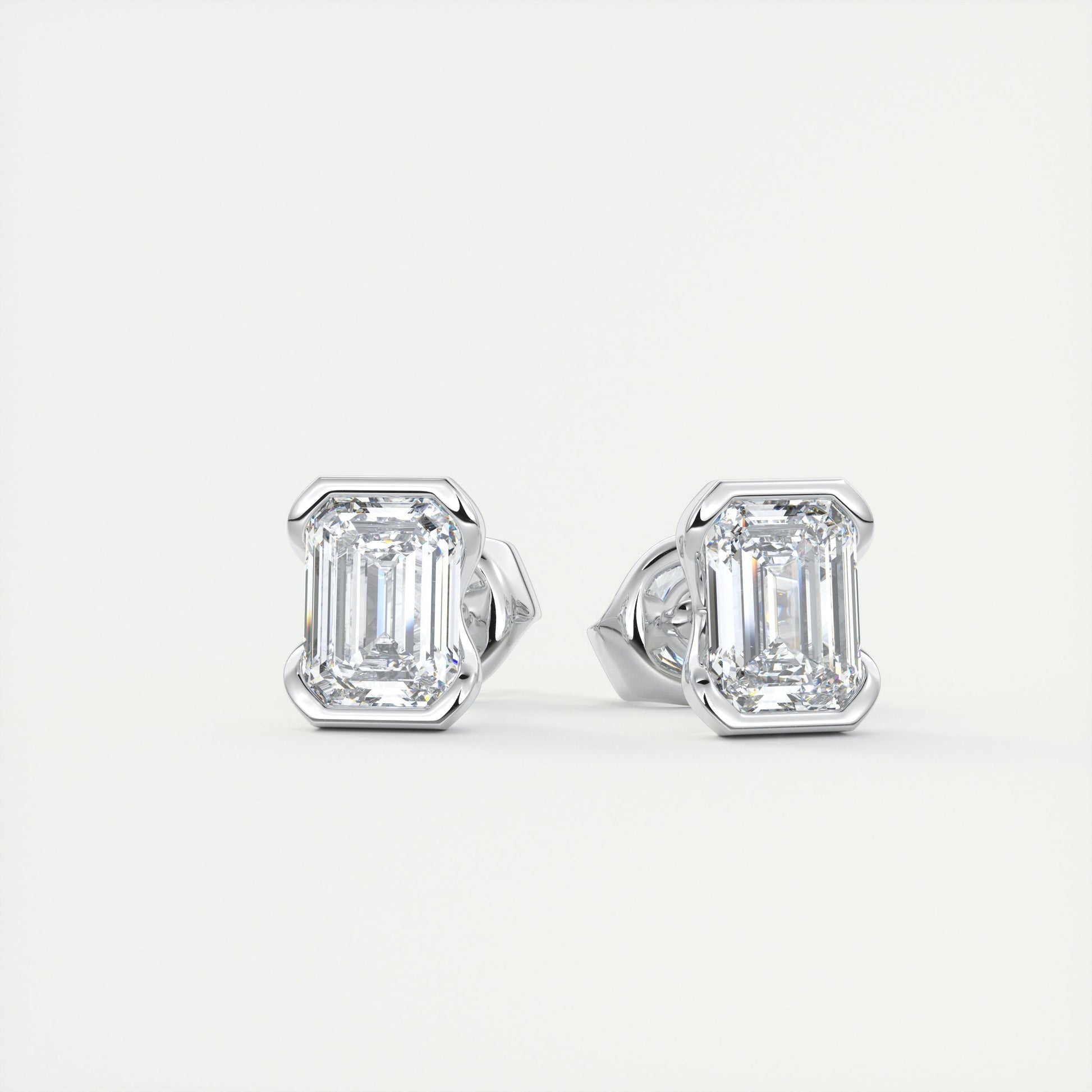 1.0 Carat Emerald-Cut Lab Grown Diamond Solitaire Earrings 1
