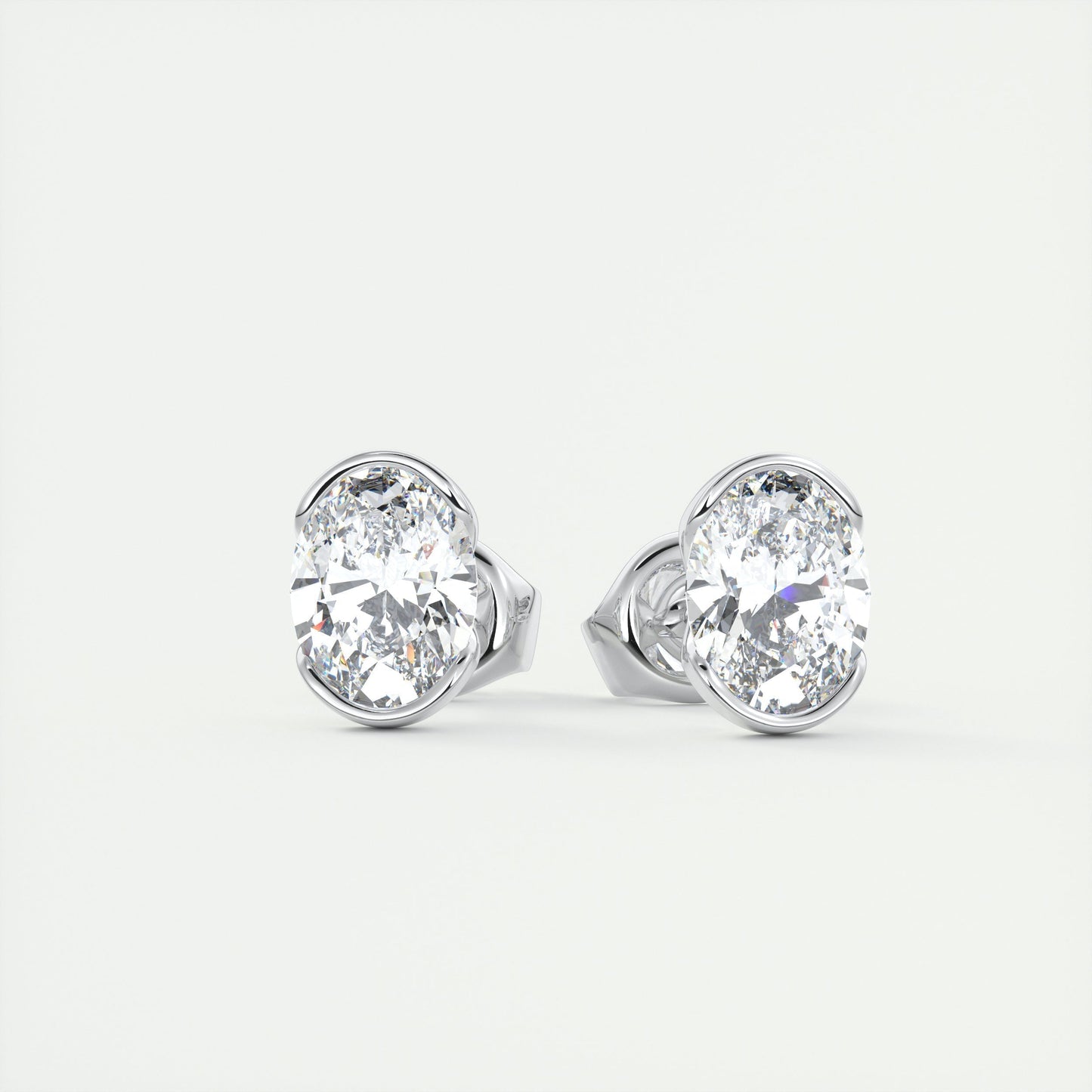 1.0 TCW Oval Lab Grown Diamond Solitaire Studs 1