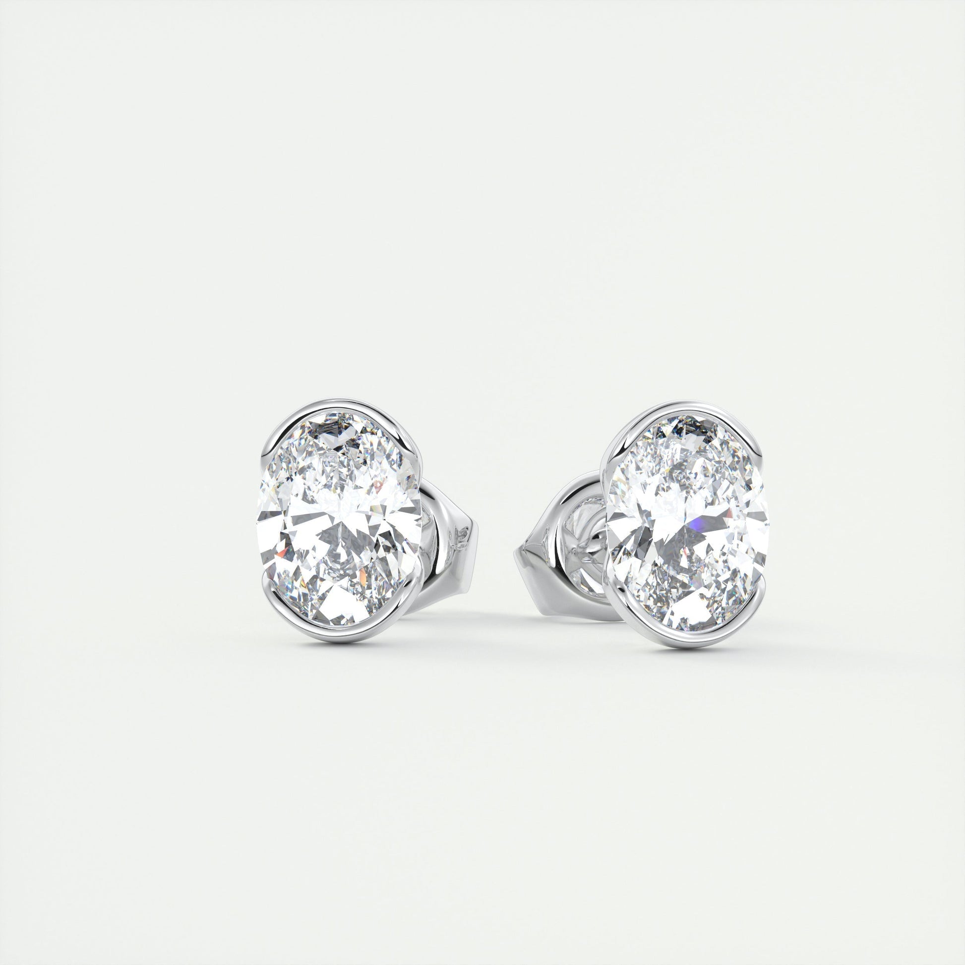 1.0 TCW Oval Lab Grown Diamond Solitaire Studs 1