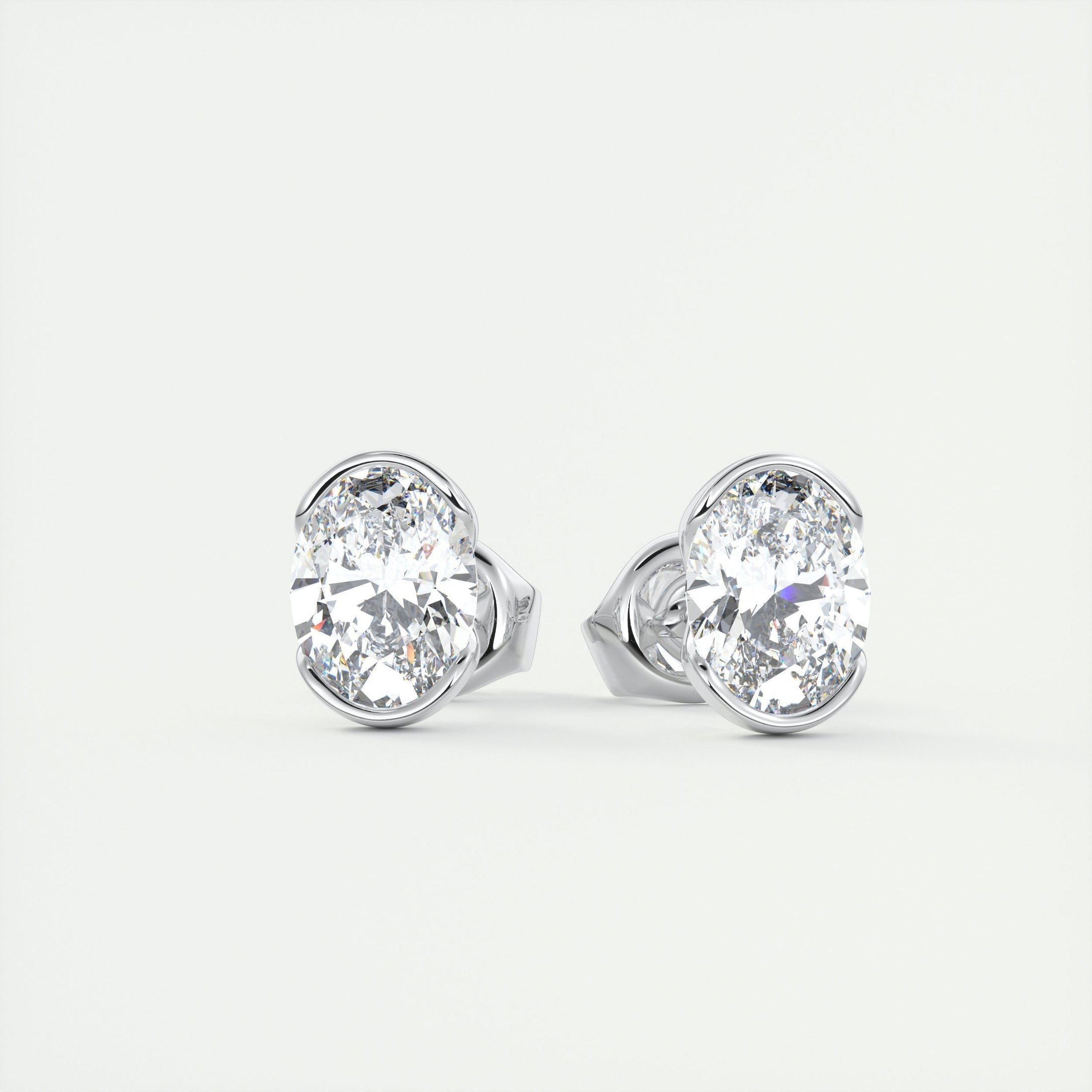 1.0 TCW Oval Lab Grown Diamond Solitaire Studs