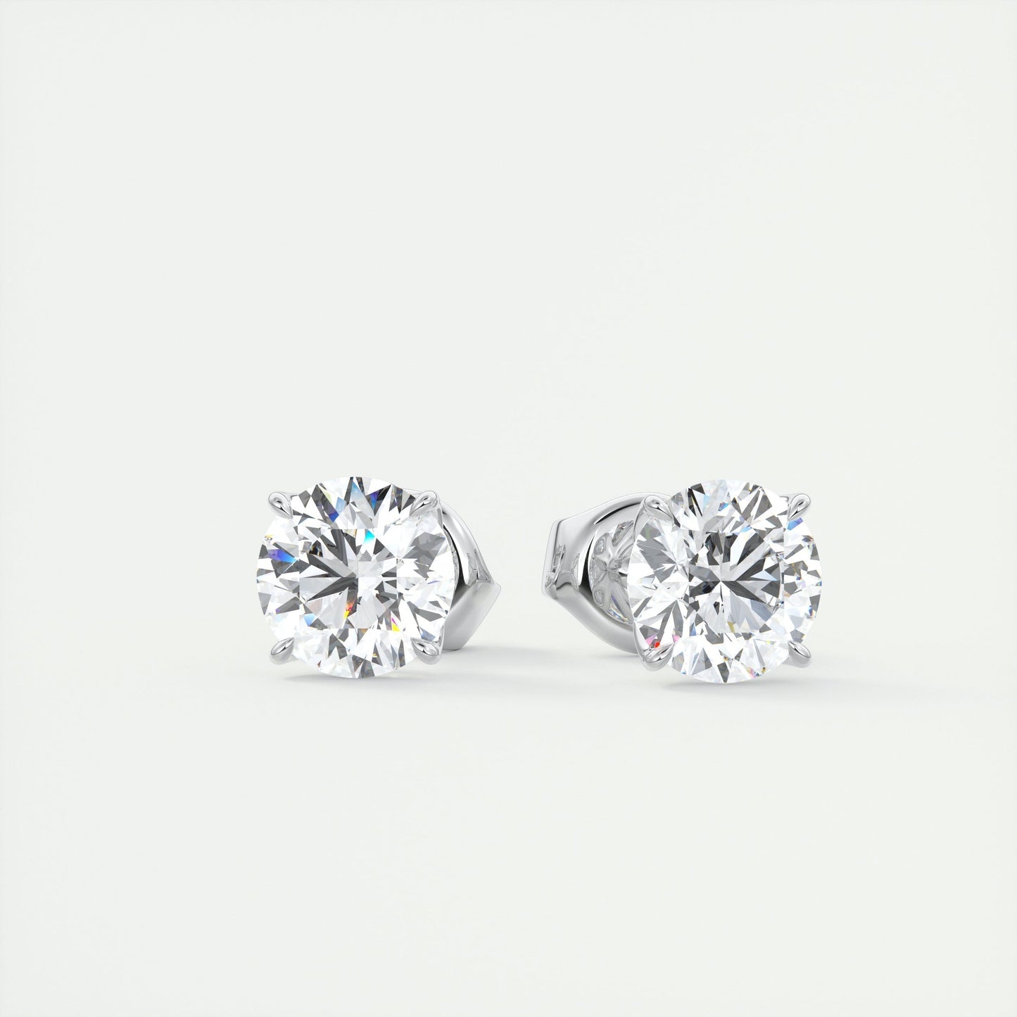 1.0 TCW Round Lab Grown Diamond Solitaire Studs 1