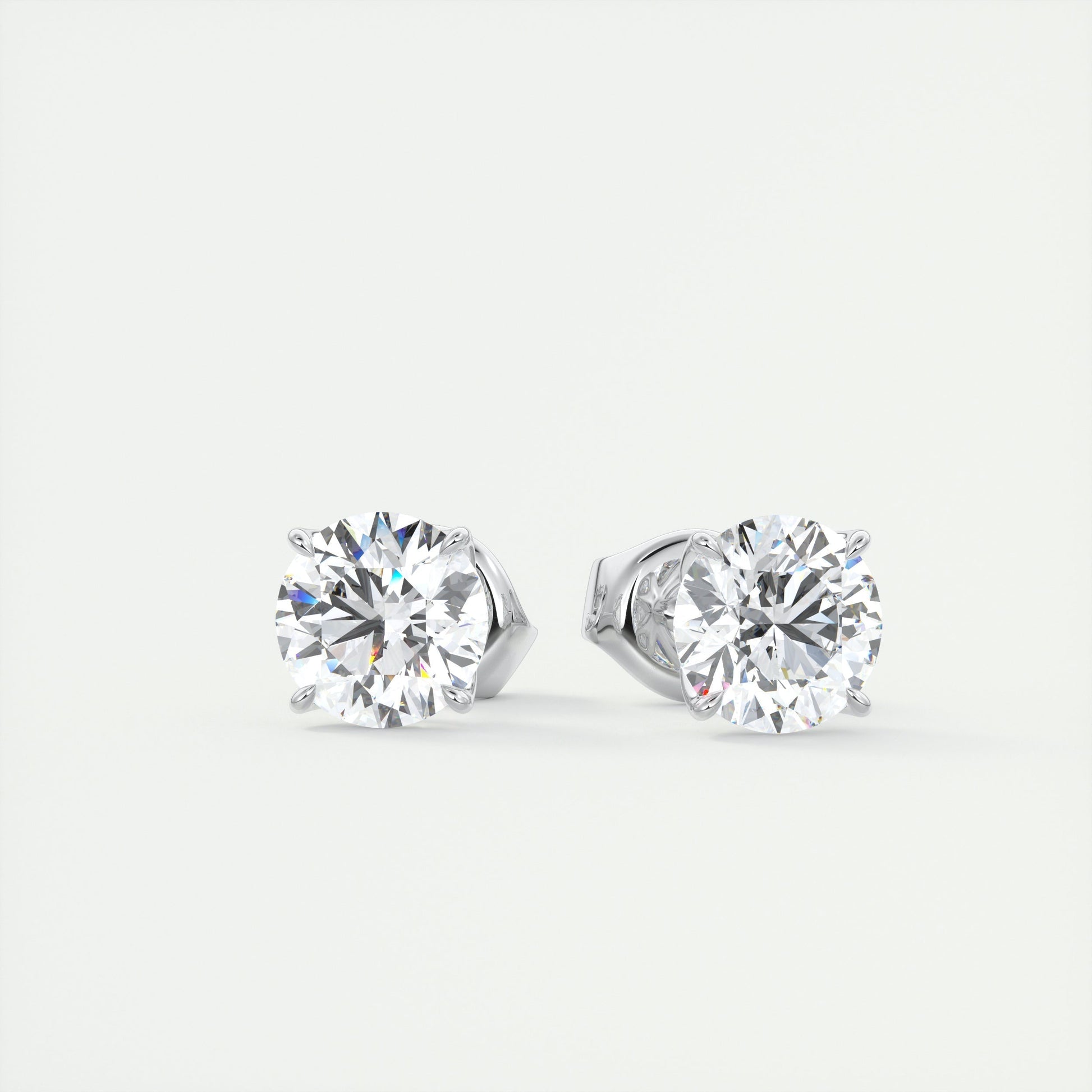 1.0 TCW Round Lab Grown Diamond Solitaire Studs 1