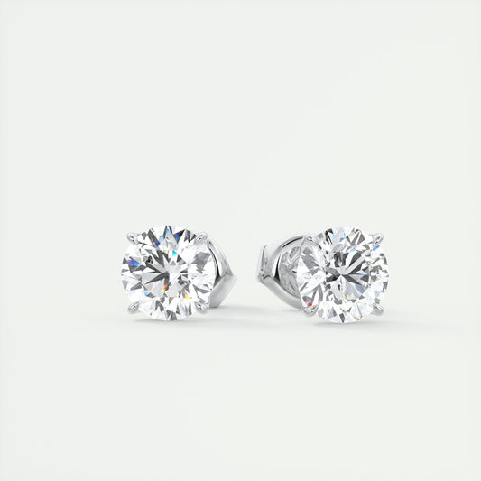 1.0 TCW Round Lab Grown Diamond Solitaire Studs