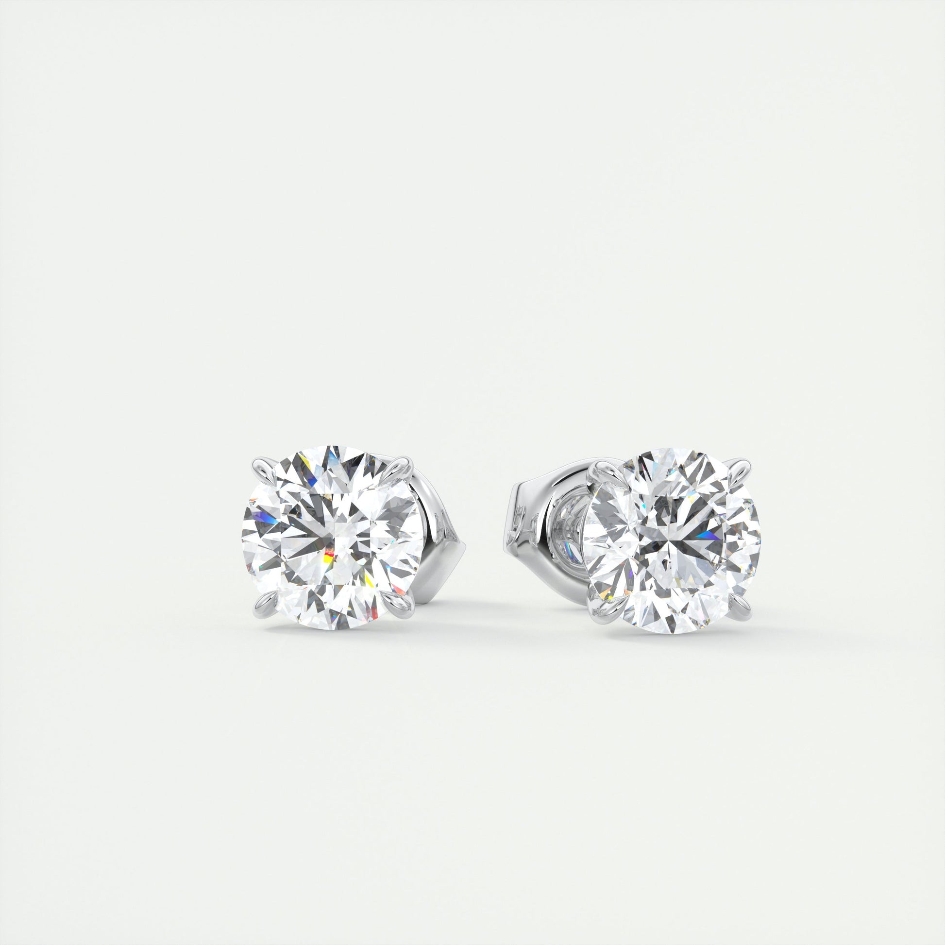 1.0 TCW Round Lab Grown Diamond Solitaire Stud Earrings 1