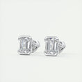 Load image into Gallery viewer, 1.0 Carat Emerald-Cut Lab Grown Diamond Solitaire Earrings
