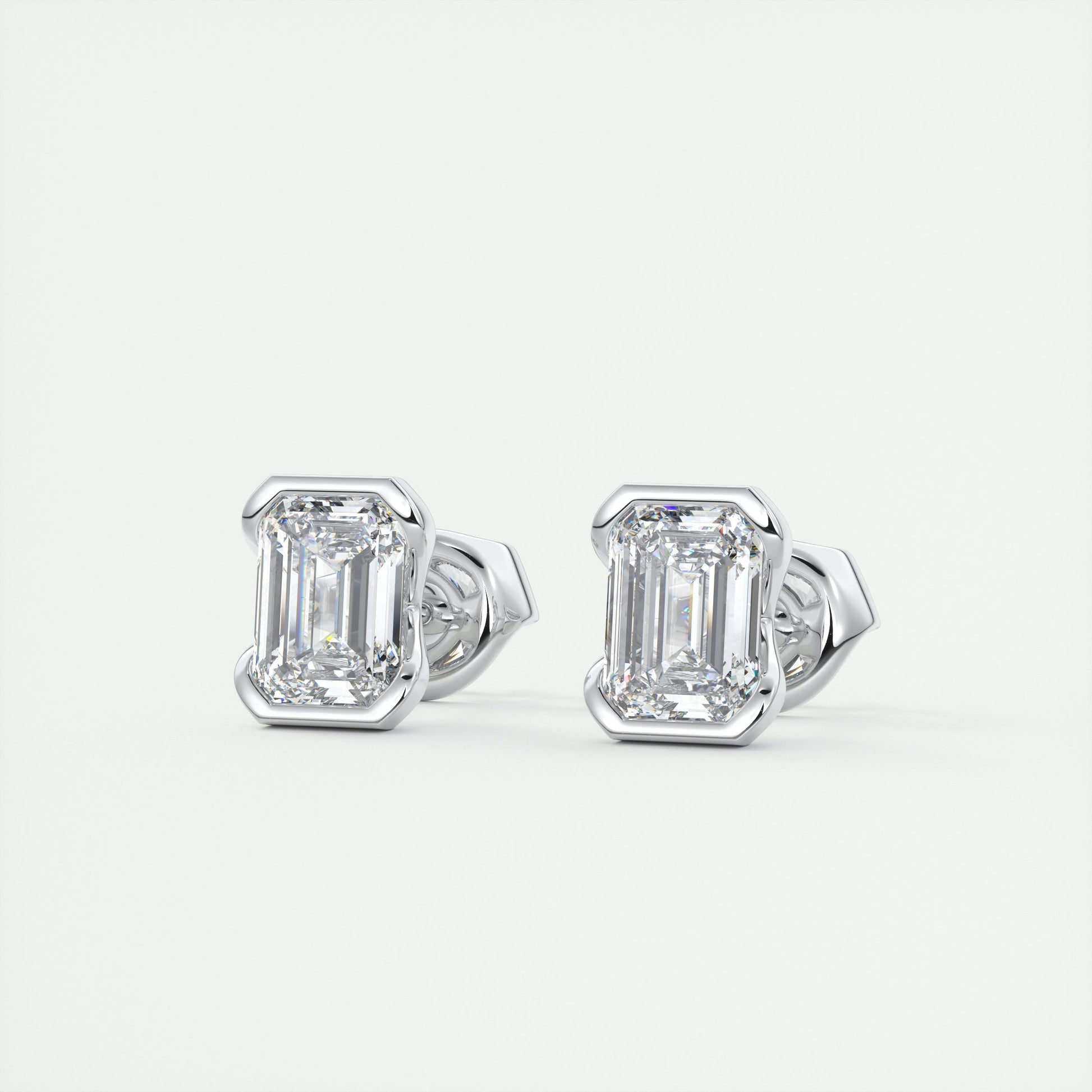 1.0 Carat Emerald-Cut Lab Grown Diamond Solitaire Earrings 2
