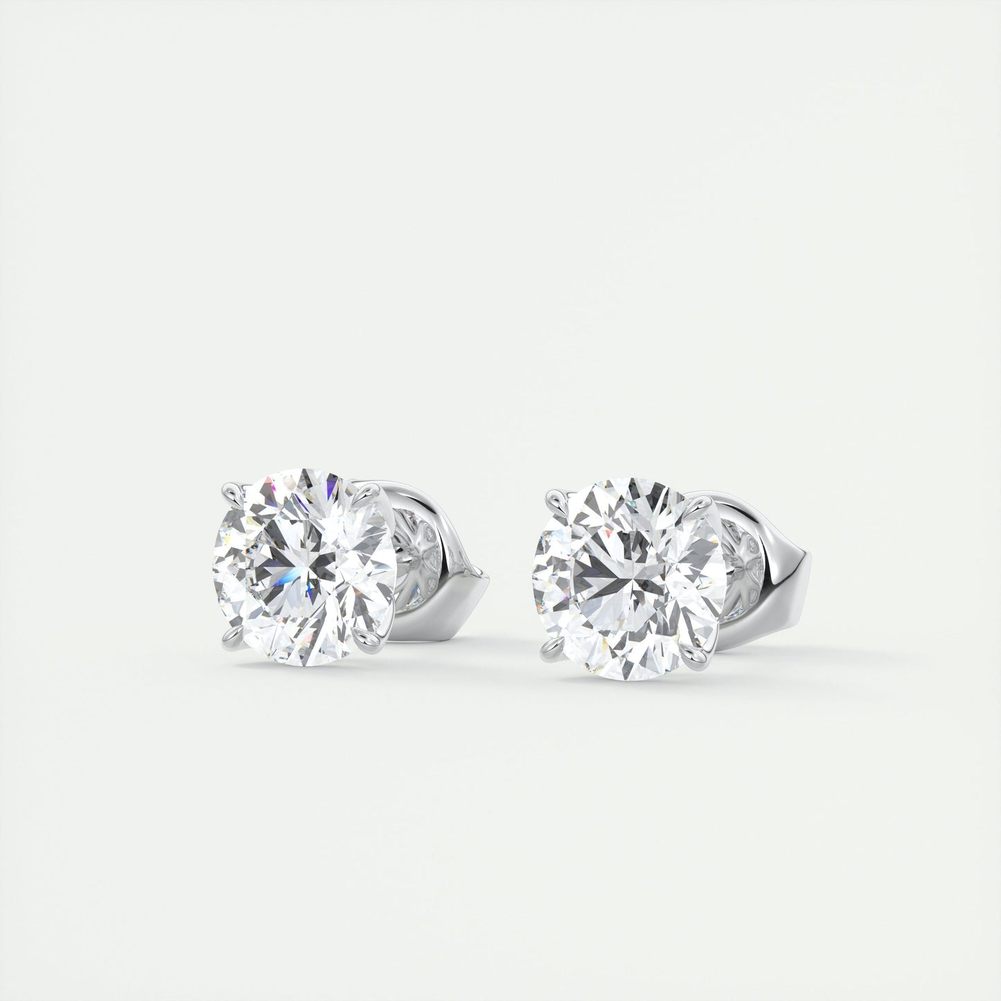 1.0 TCW Round Lab Grown Diamond Solitaire Studs 2