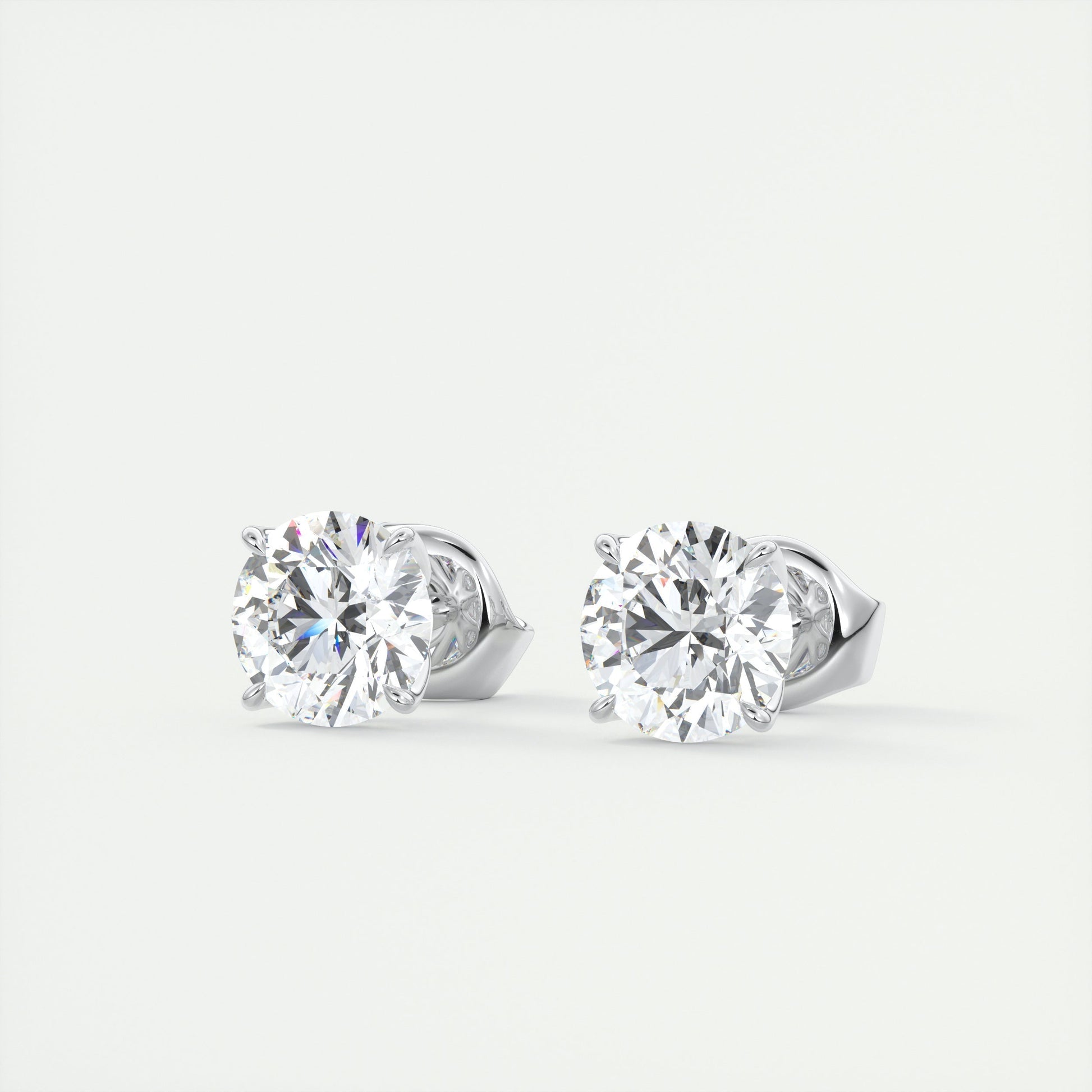 1.0 TCW Round Lab Grown Diamond Solitaire Studs 2