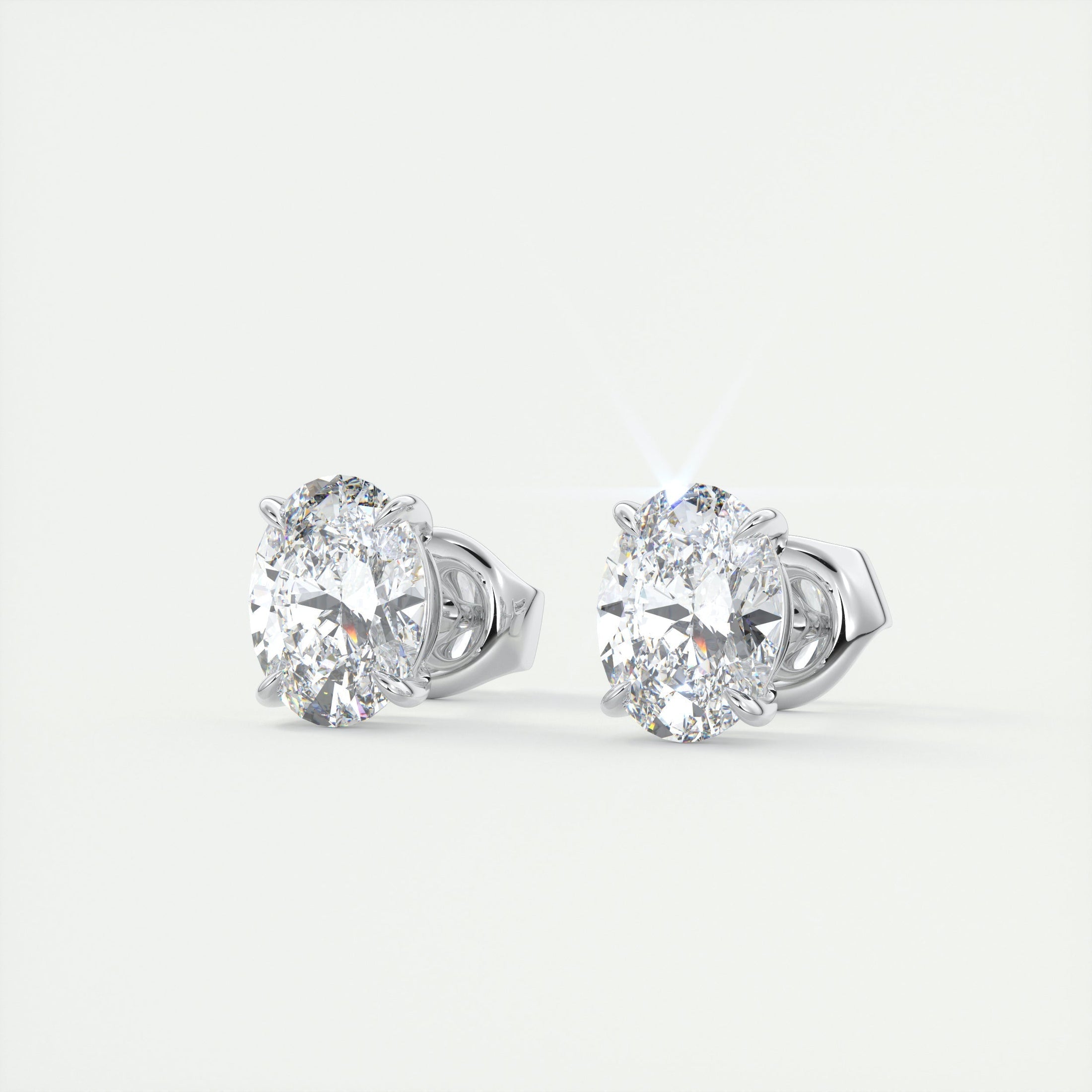 1.0 TCW Oval Lab Grown Diamond Solitaire Studs