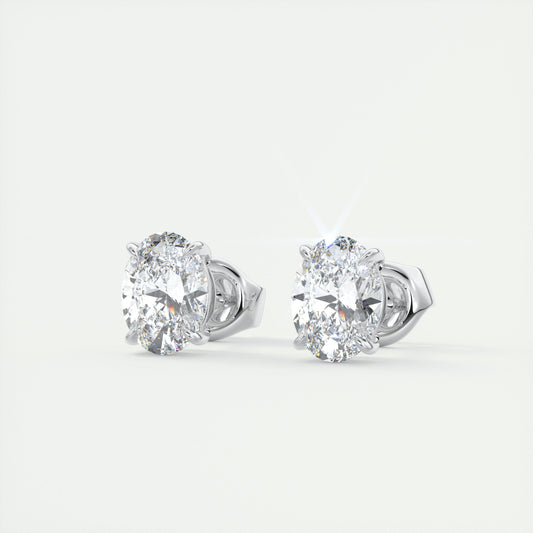 1.0 TCW Oval Lab Grown Diamond Solitaire Studs