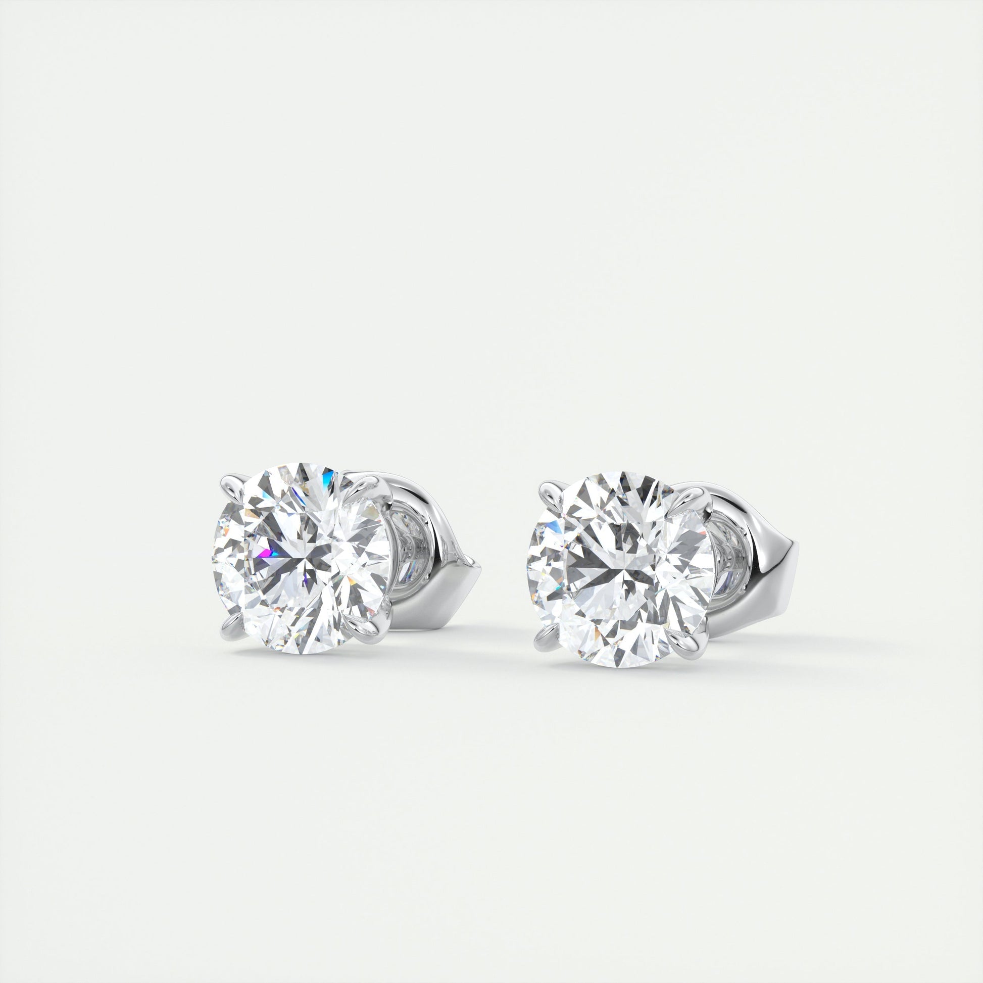 1.0 TCW Round Lab Grown Diamond Solitaire Stud Earrings 2