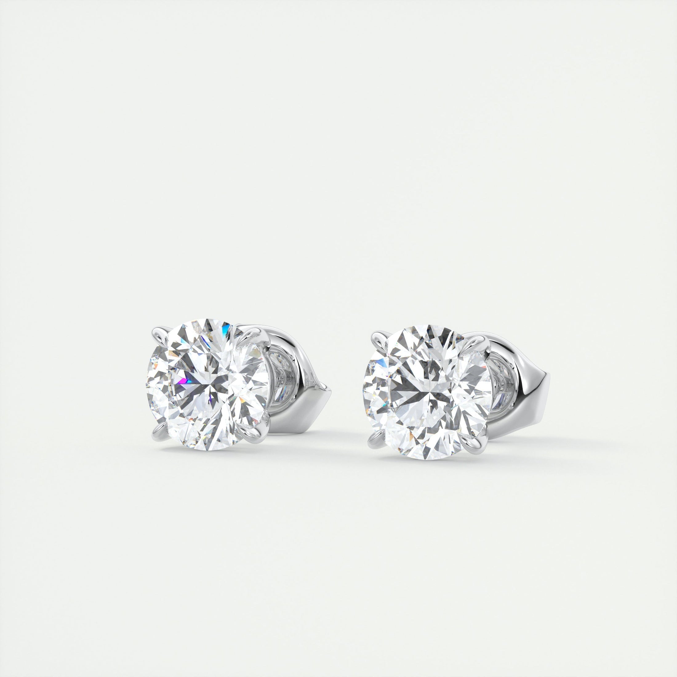 1.0 TCW Round Lab Grown Diamond Solitaire Stud Earrings