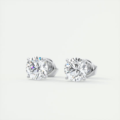 1.0 TCW Round Lab Grown Diamond Solitaire Stud Earrings 2